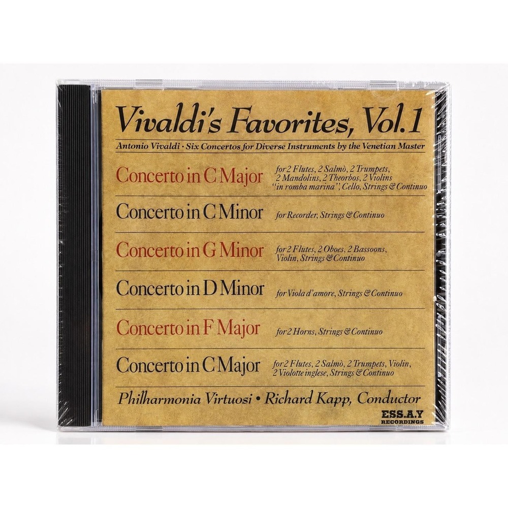 1992 Vivaldi's Favorites Vol. 1 CD Philharmonia Virtuosi Richard Kapp NEW SEALED